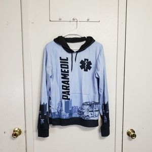 Paramedic Blue Black Men's Hoodie Sweatshirt